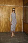 Geruite maxi dress