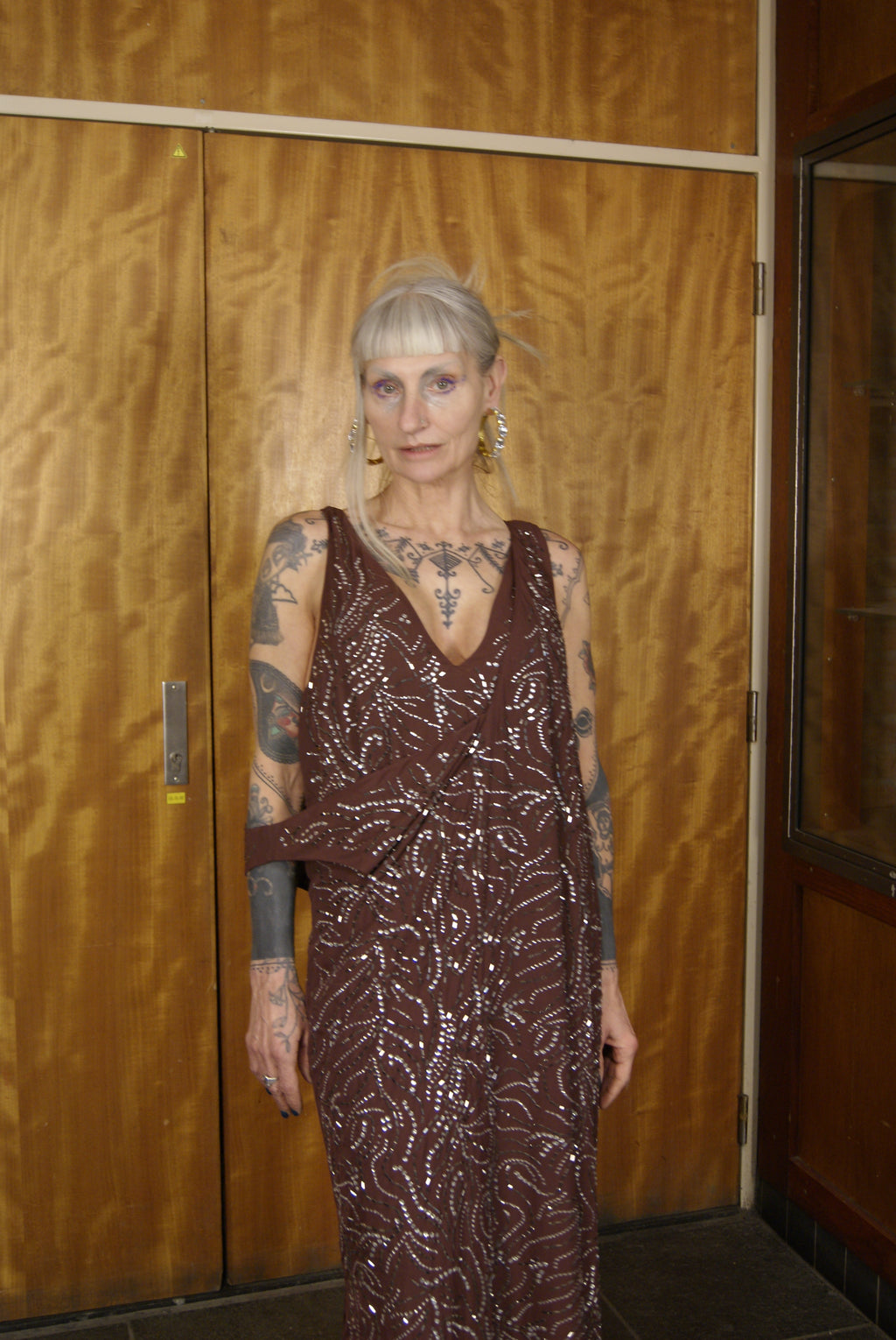 H&M maxi dress met glitters