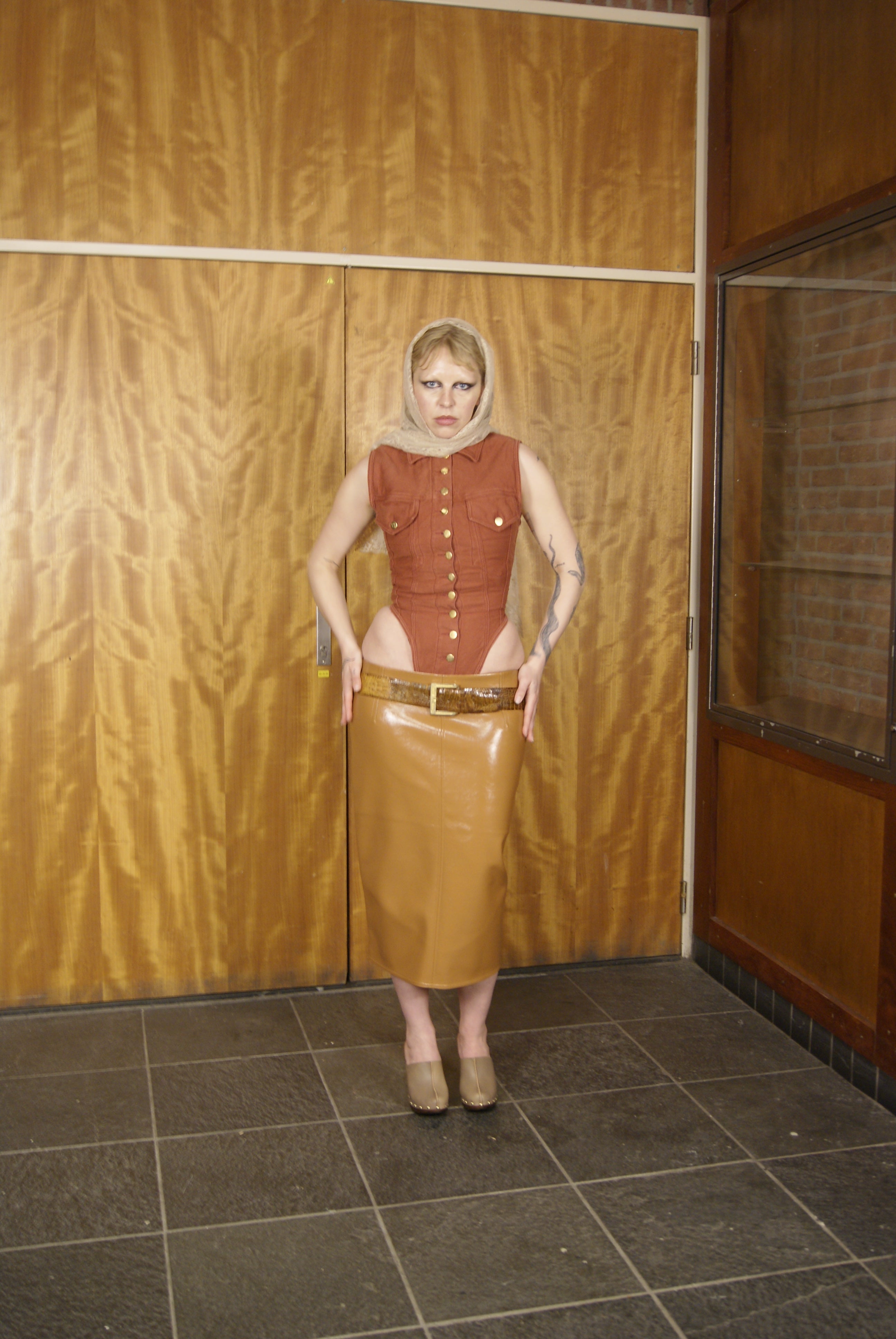 Faux leren rok
