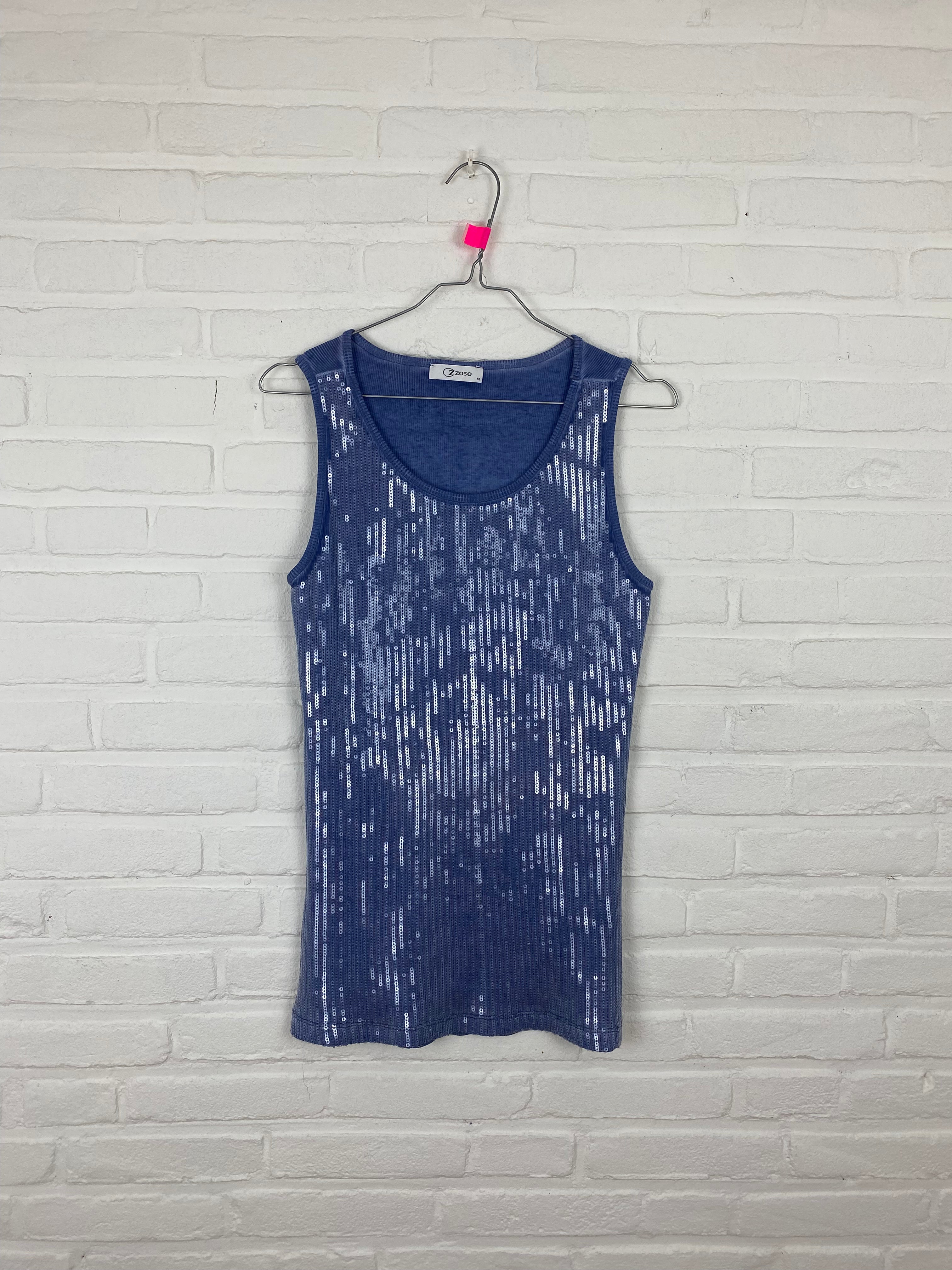 Glitter top blauw
