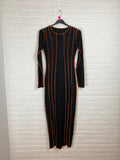 Bodycon jurk met oranje streep