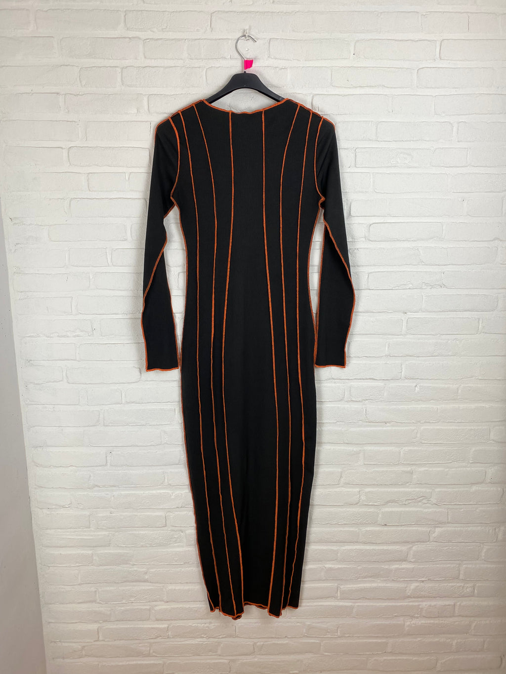 Bodycon jurk met oranje streep