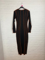 Bodycon jurk met oranje streep