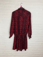 Rode panterprint jurk