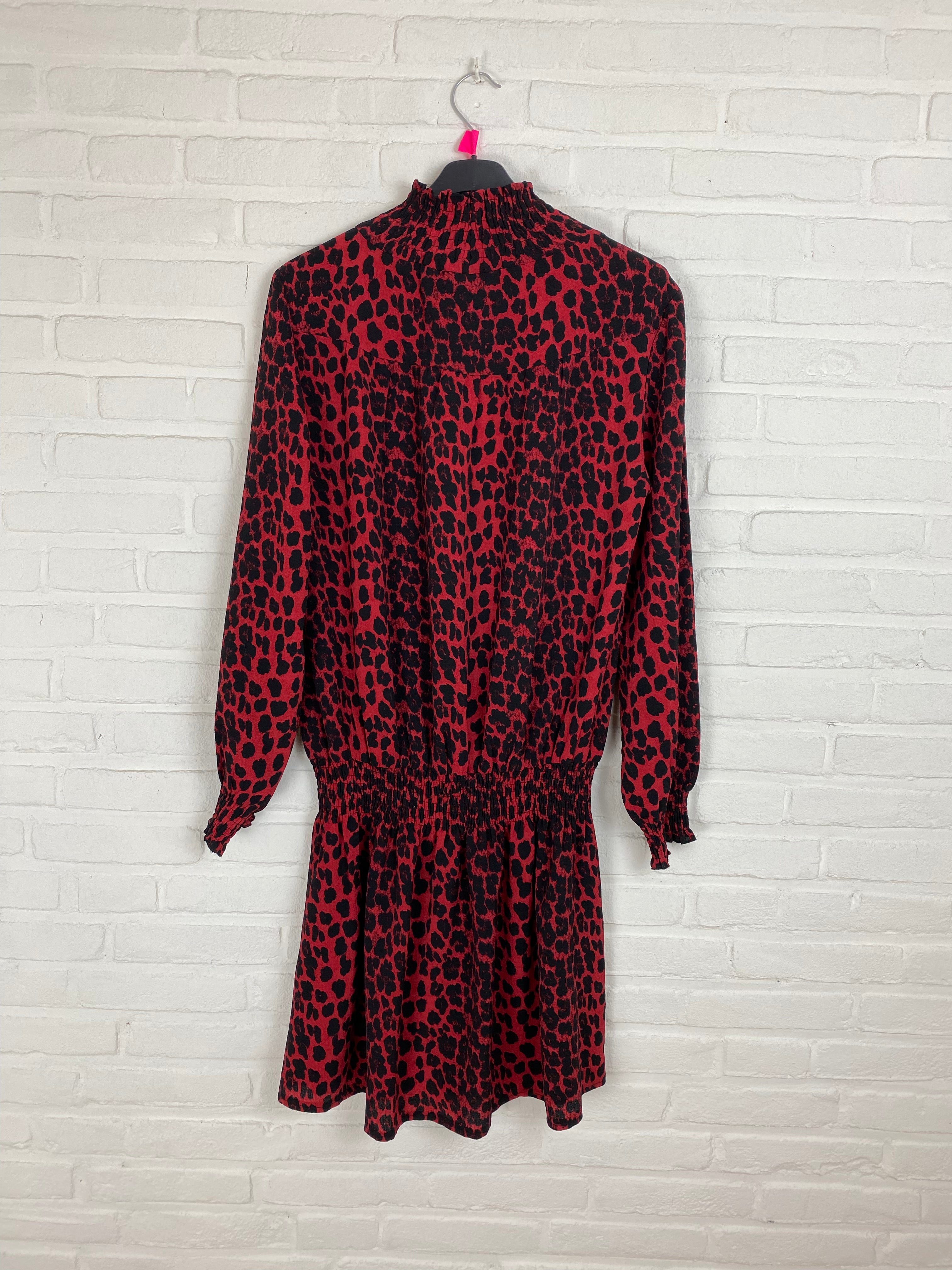 Rode panterprint jurk