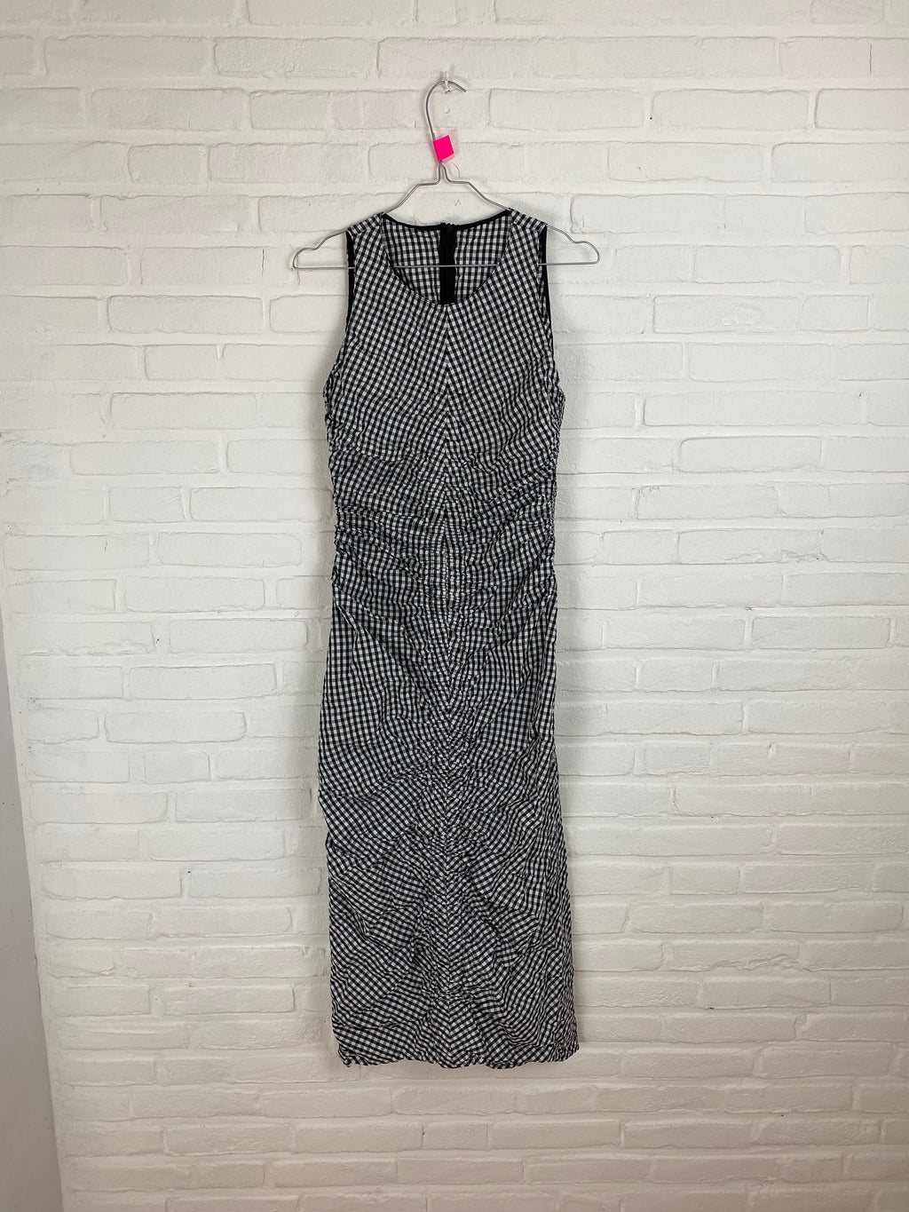 Geruite maxi dress