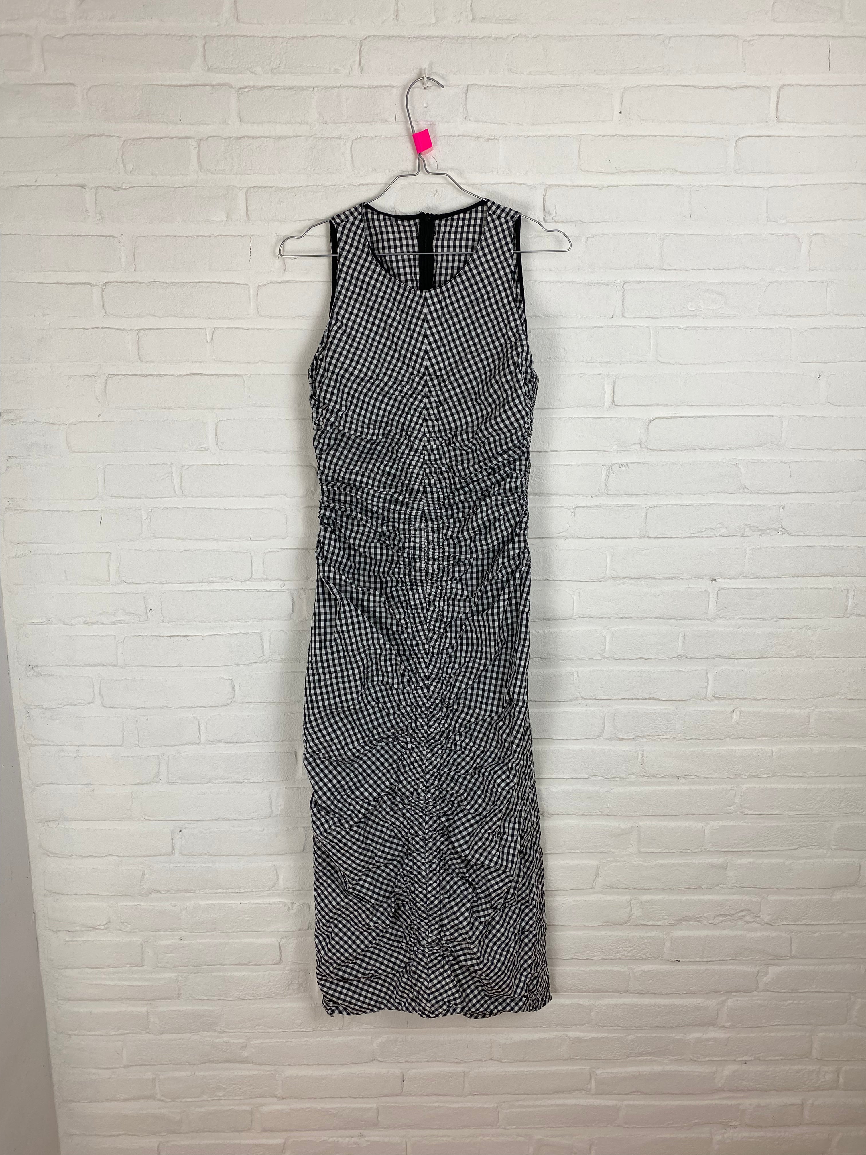 Geruite maxi dress