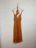 Oranje slipdress met matching slip