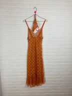 Oranje slipdress met matching slip