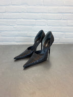 Zwarte slangen print heels