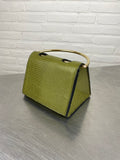 Groene slangenprint handtas