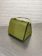 Groene slangenprint handtas
