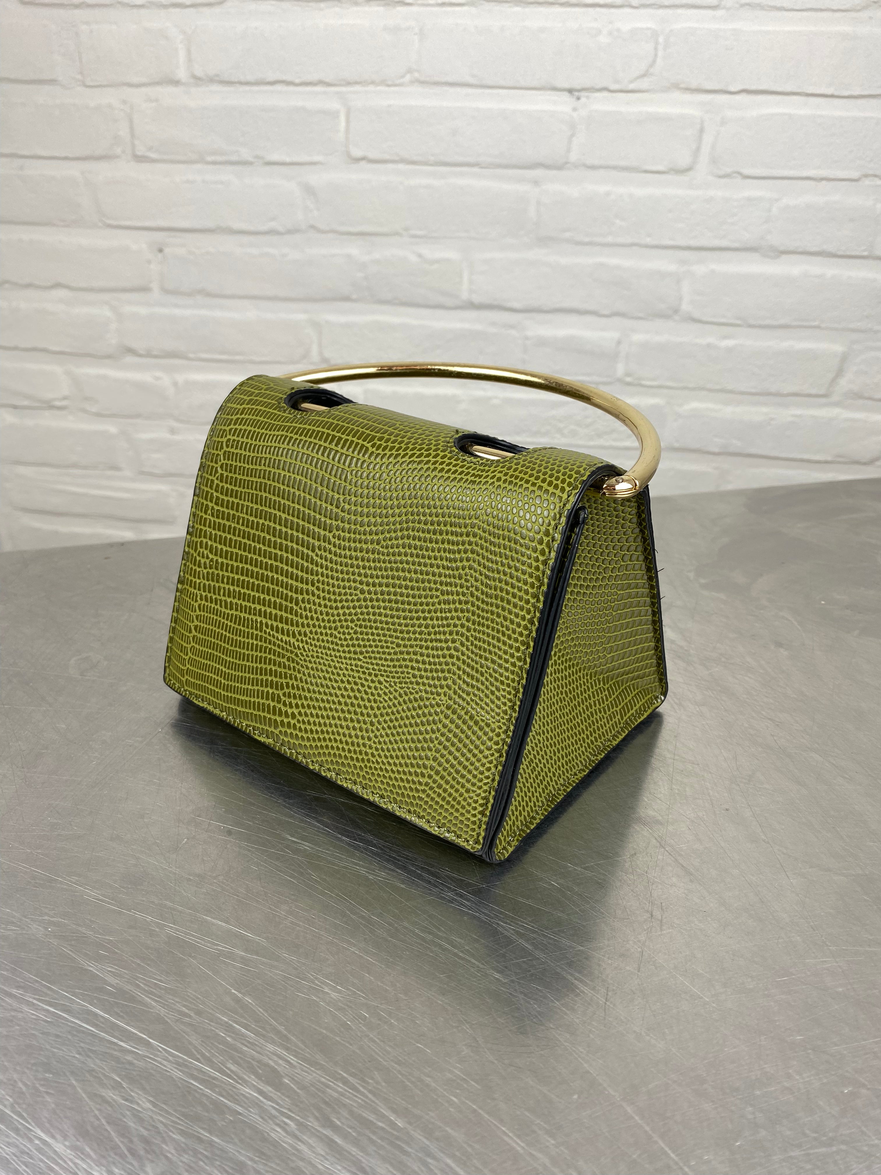 Groene slangenprint handtas
