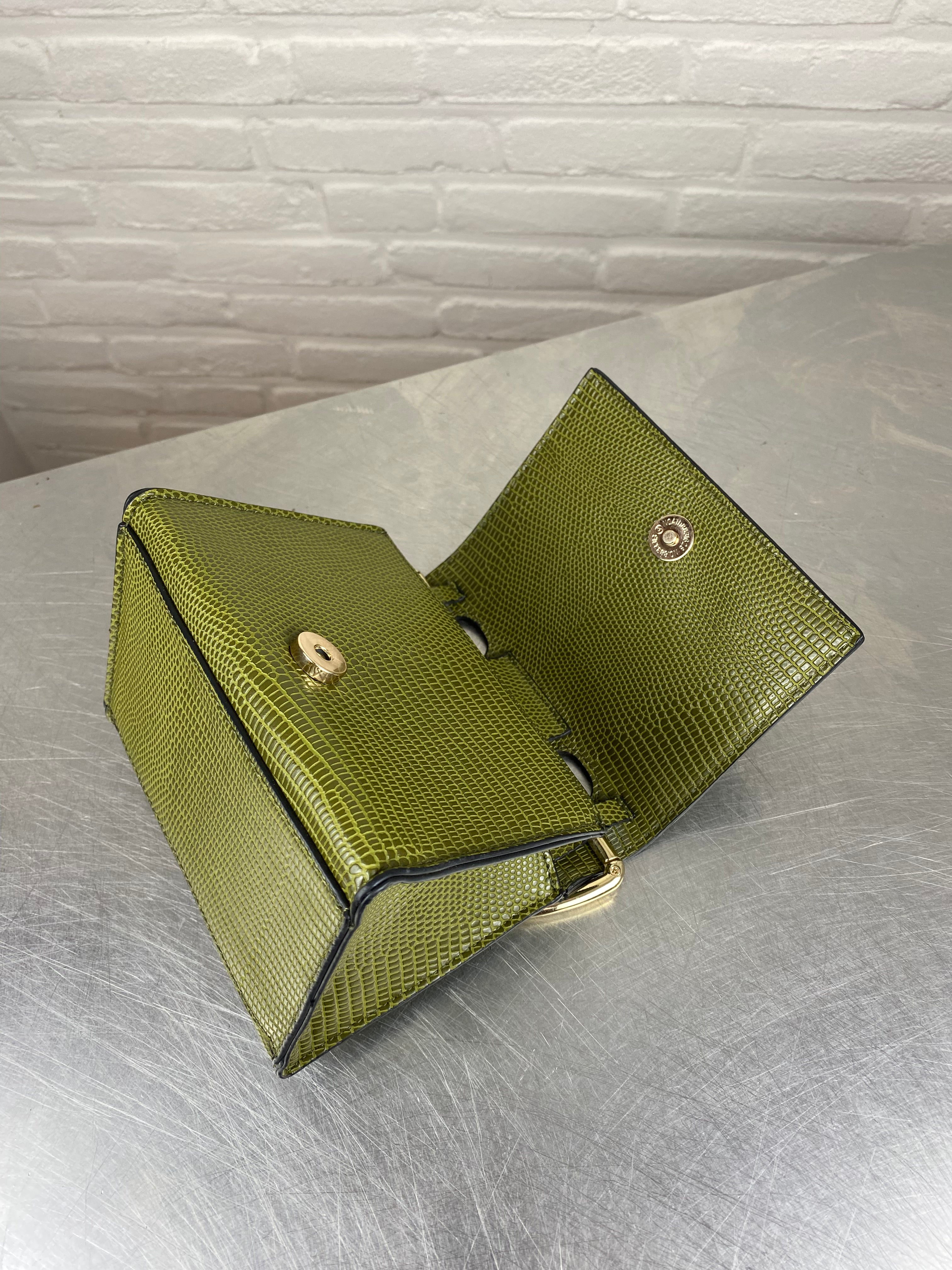 Groene slangenprint handtas